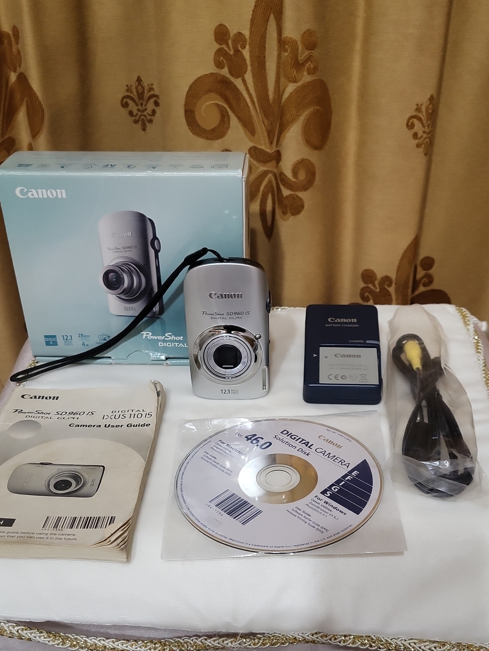 Canon Silver PowerShot SD960 IS Compact Camera with Accessories